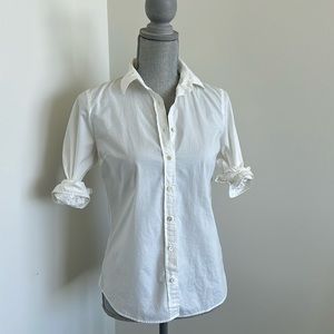 J. Crew White Button Up in Boy Fit